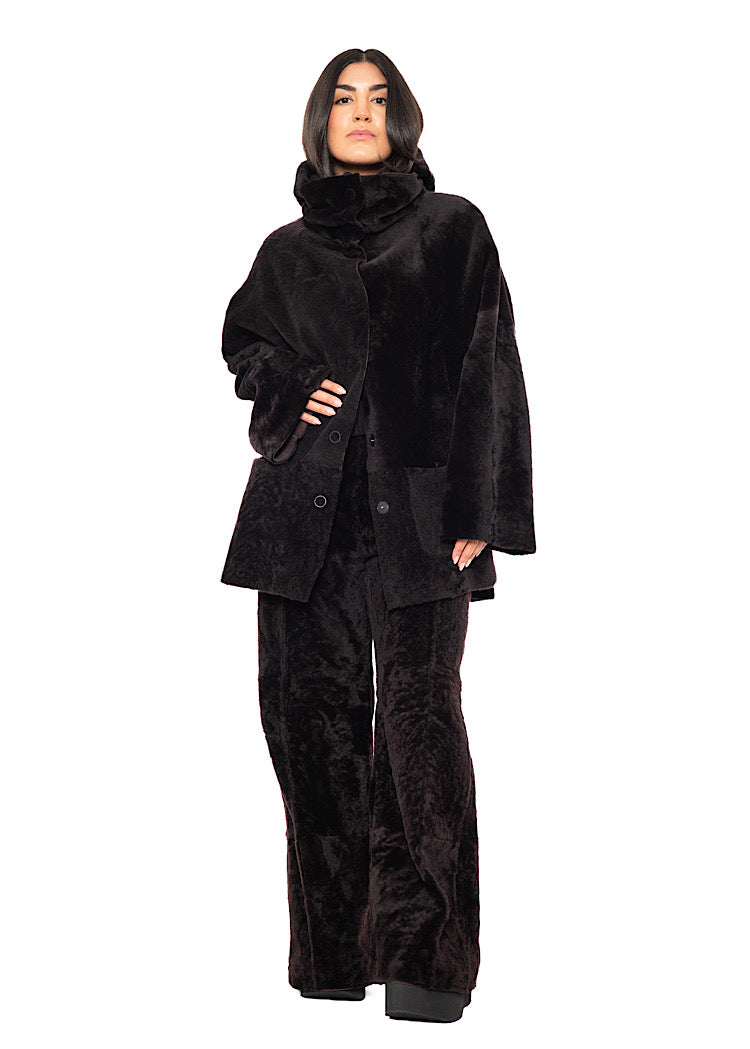 REVERSIBLE FUR HOODED JACKET