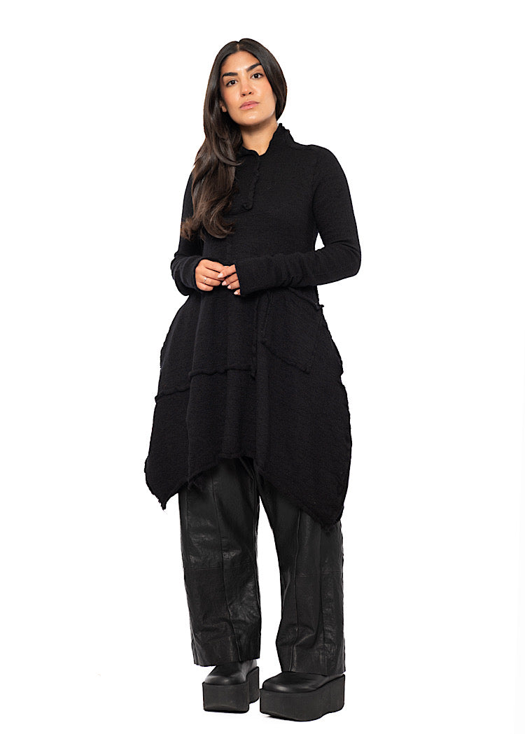 ASYMMETRIC WOOL KNITTED TUNIC