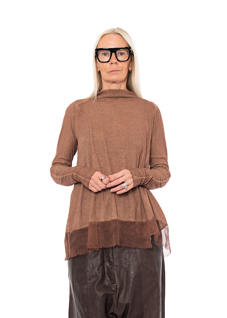 RELAXED NETTED HEM T-SHIRT