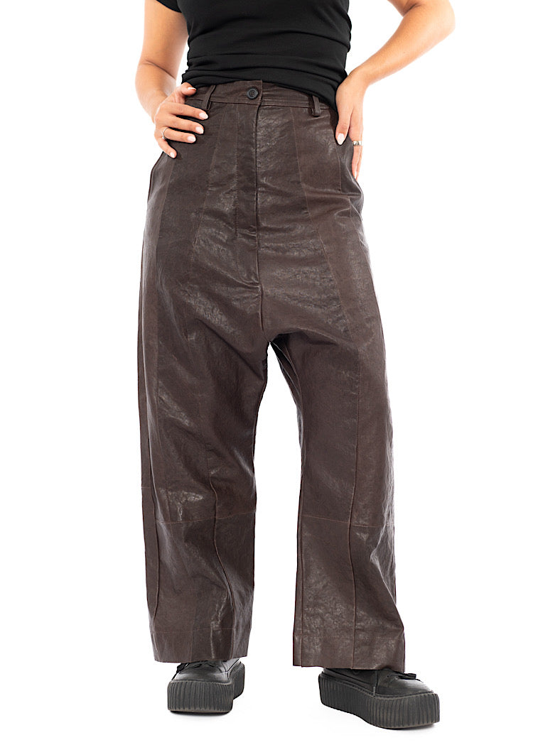 SIGNATURE LEATHER DROP CROTCH TROUSER