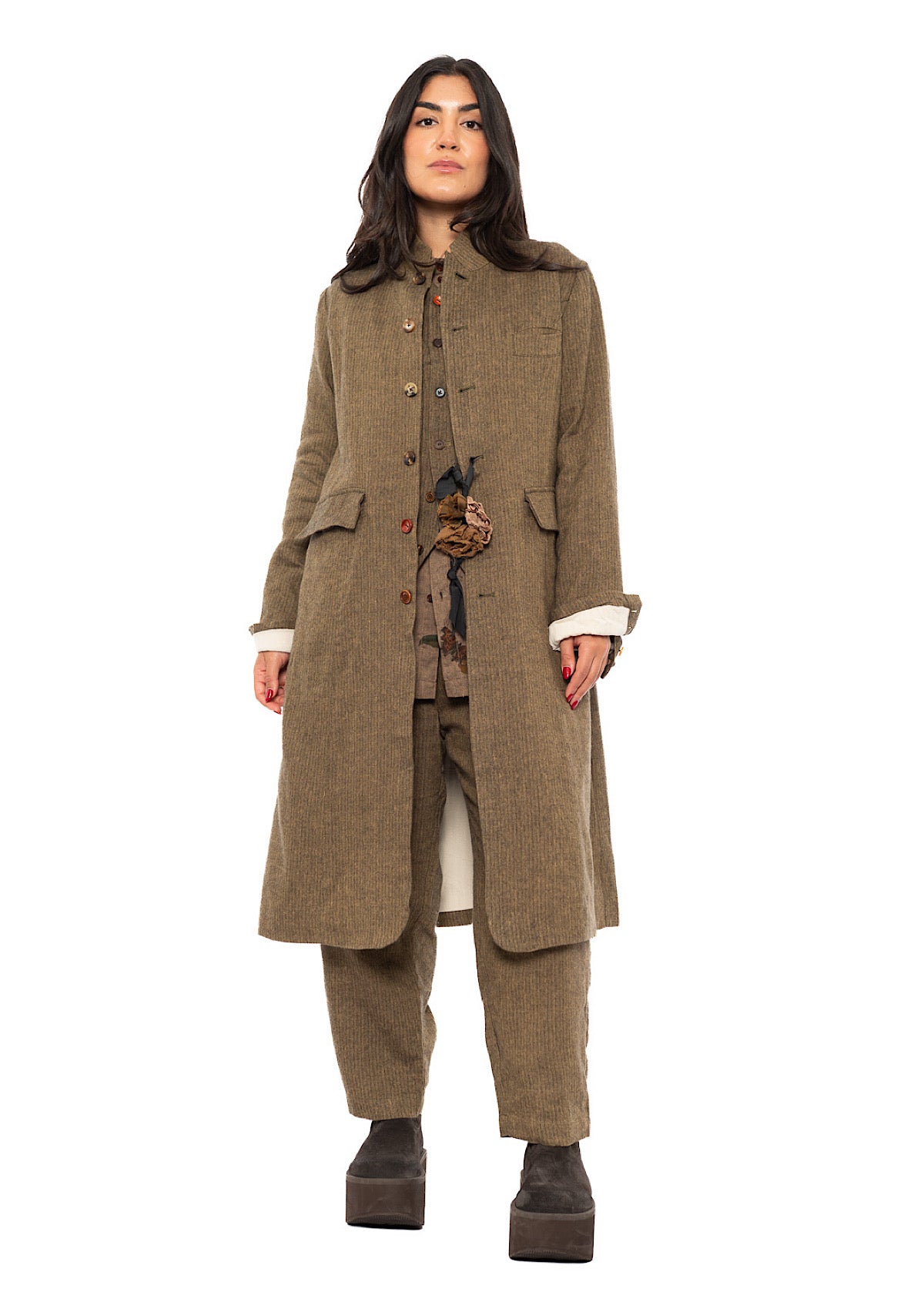 LONGLINE HERRINGBONE COAT