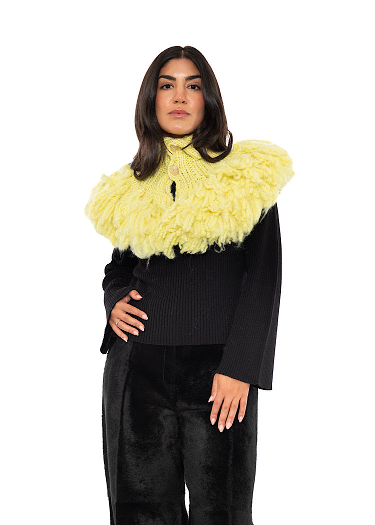 WOOL SILK CASHMERE KNIT COLLAR