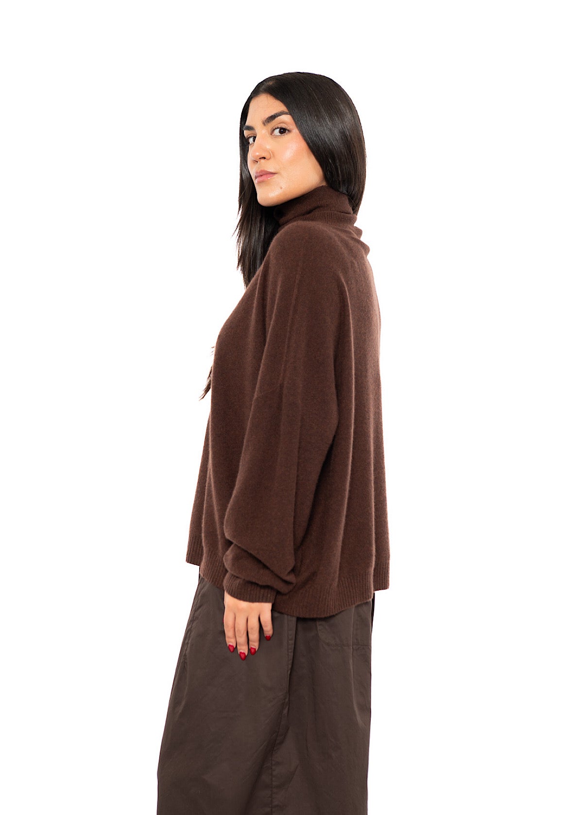 ROLL NECK CASHMERE PULLOVER