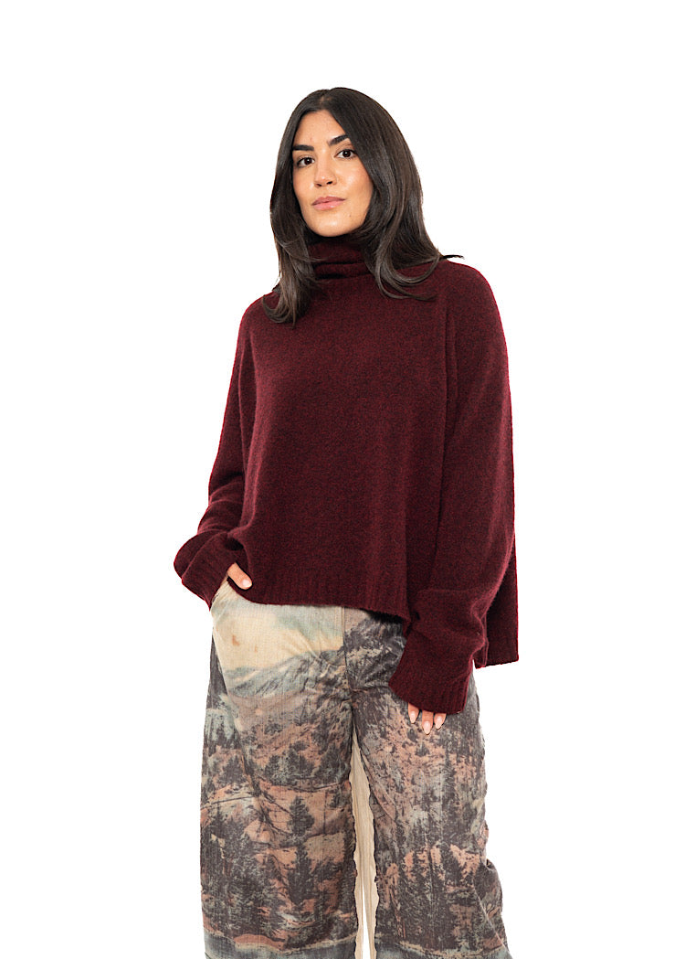 BRUSHED MÉLANGE KNITTED PULLOVER