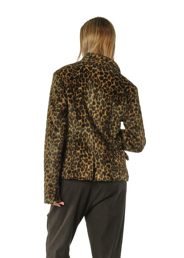 CL TAILORED FAUX FUR LEOPARD PRINT JACKET