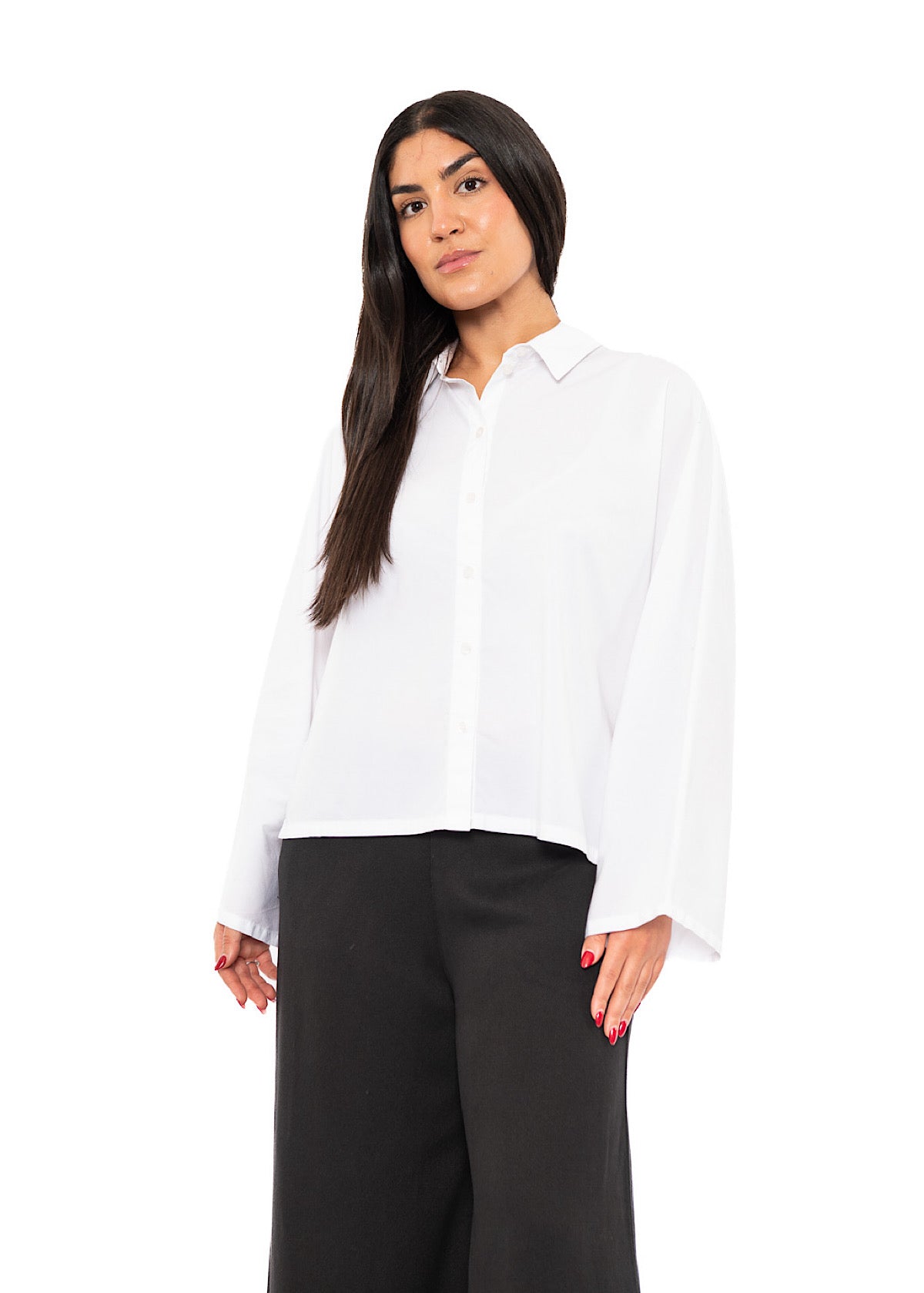 BOXY COTTON BATWING SLEEVED BLOUSE