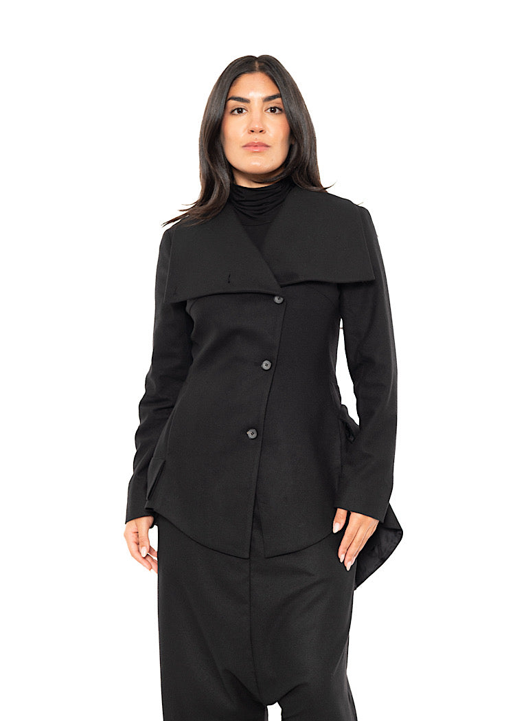 ASYMMETRIC TAILORED WOOL JACKET