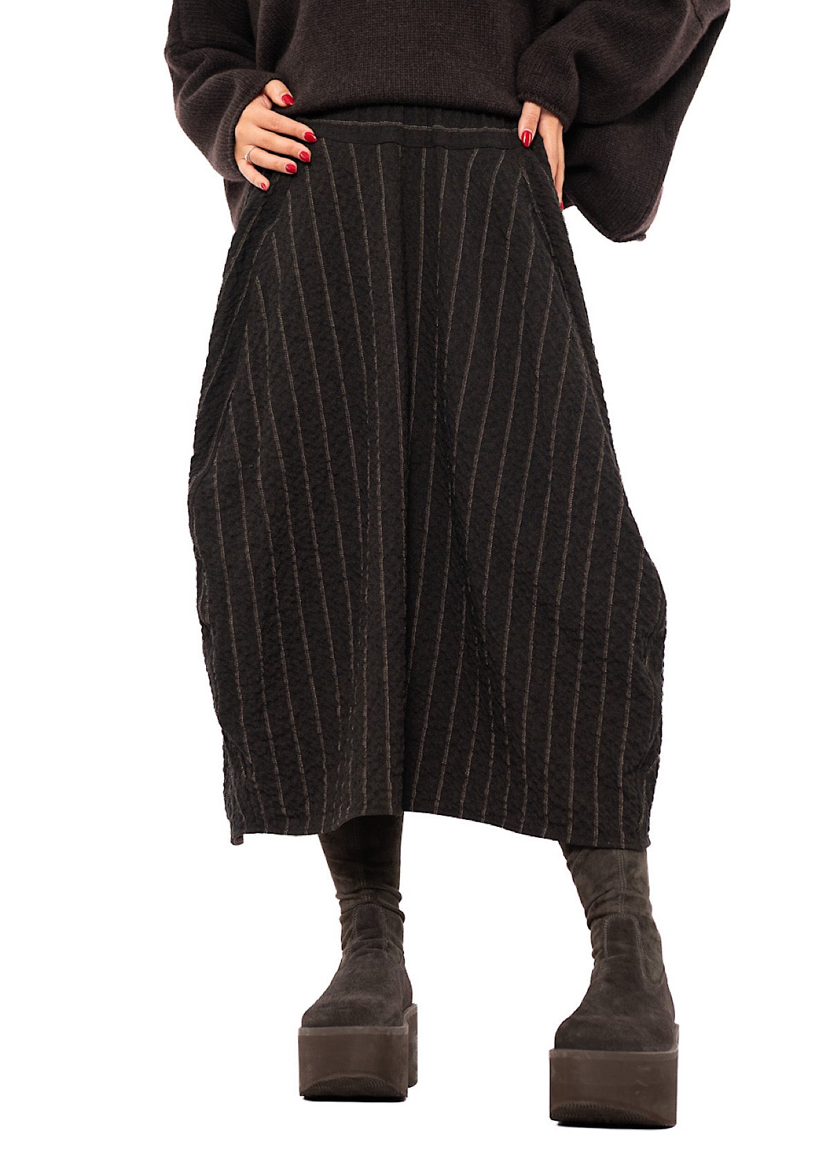 STRIPED WOOL BLEND ISOTTA SKIRT