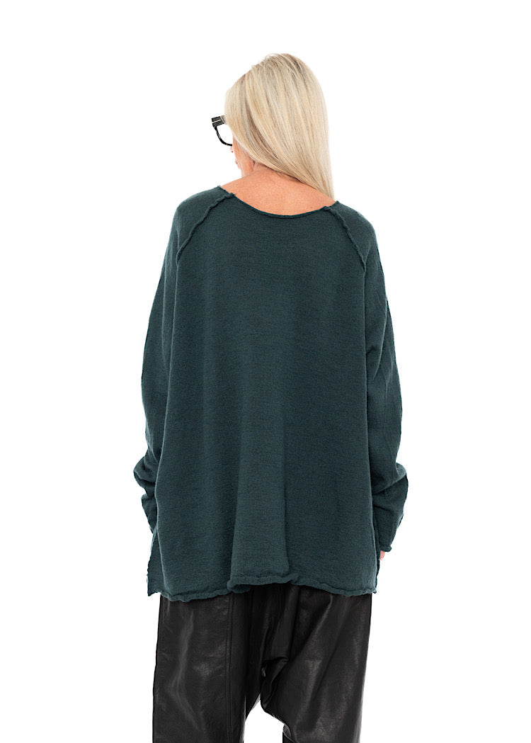 RELAXED BOILED WOOL PULLOVER