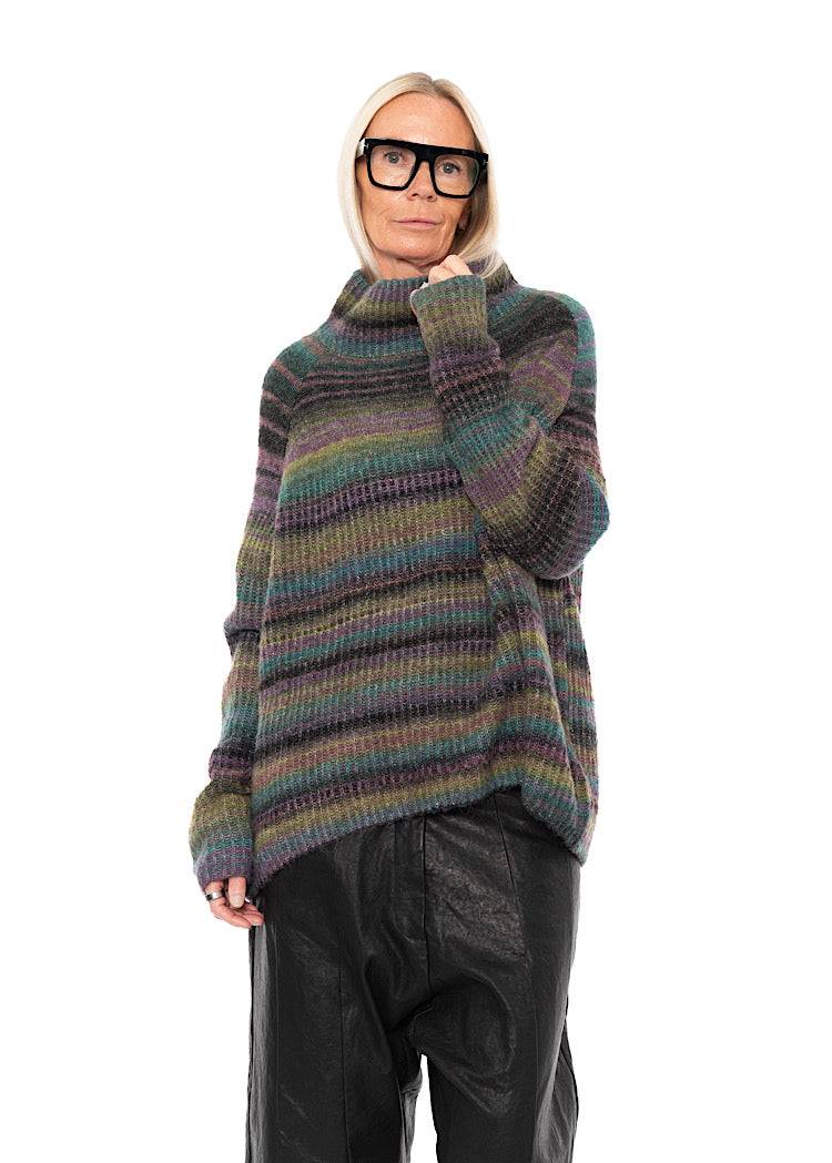 MULTICOLOUR STRIPE KNITTED PULLOVER