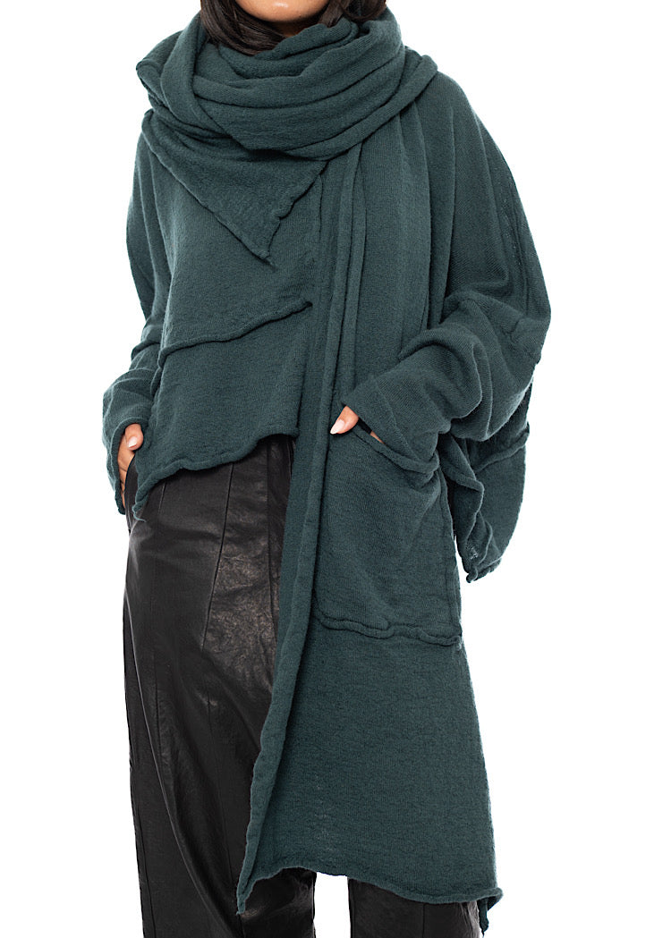 BOILED WOOL POCKET SCARF
