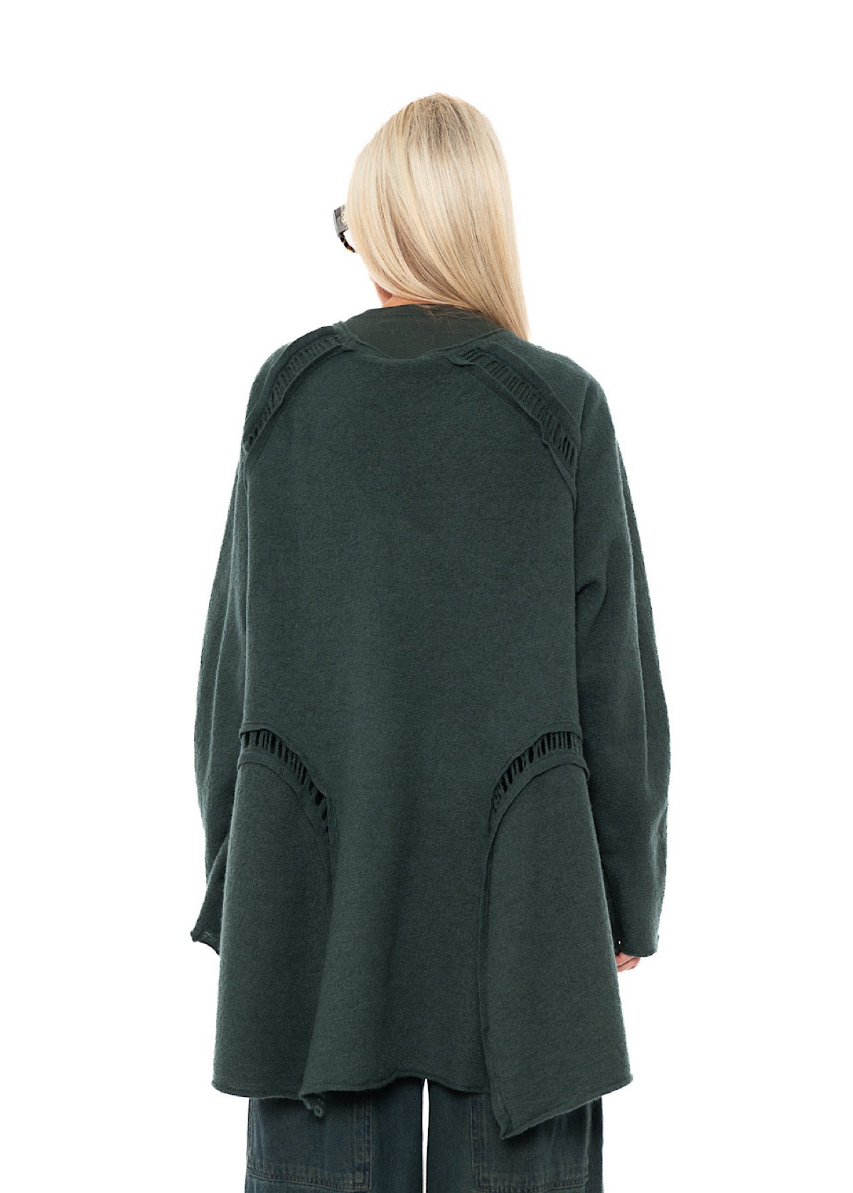 BOILED WOOL LADDER STITCH TUNIC