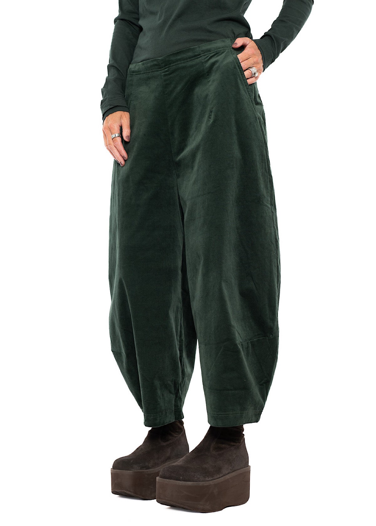 STRETCH-VELVET BALLOON TROUSER
