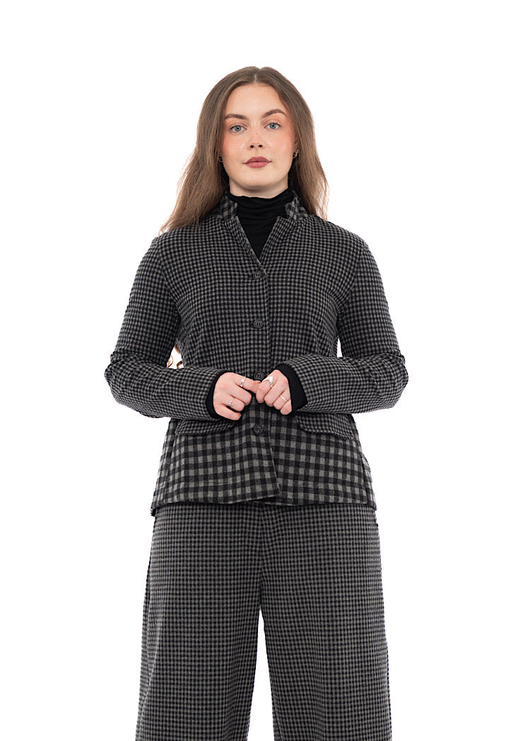 MIXED-CHECK TAILORED YASMIN JACKET