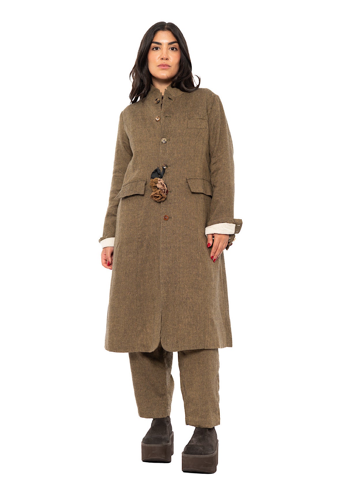 LONGLINE HERRINGBONE COAT