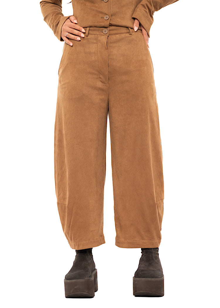 FAUX SUEDE BALLOON TROUSER