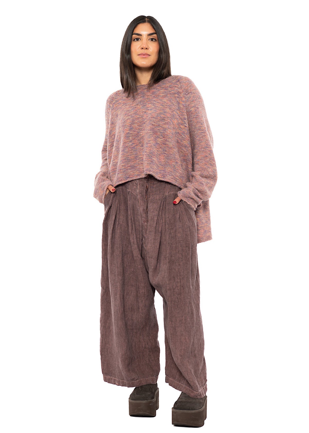WINTER LINEN WIDE-LEG TROUSER
