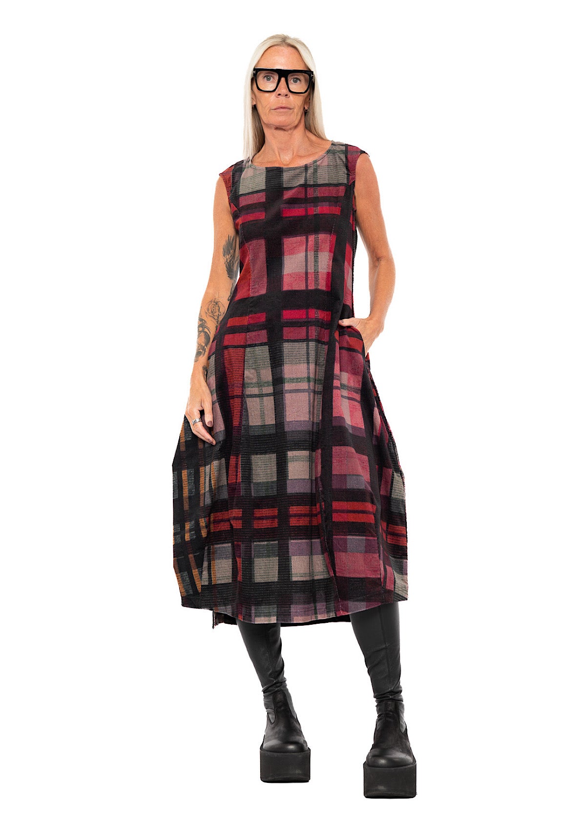 HERITAGE CHECK BALLOON DRESS