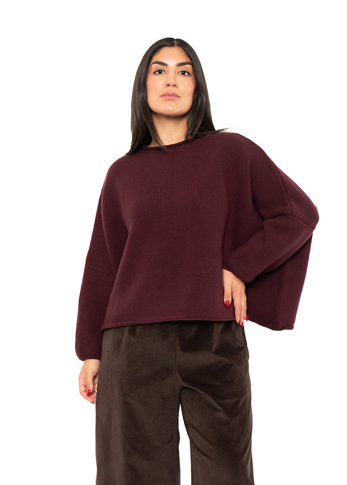 CROPPED CASHMERE BLEND FAUSTA PULLOVER