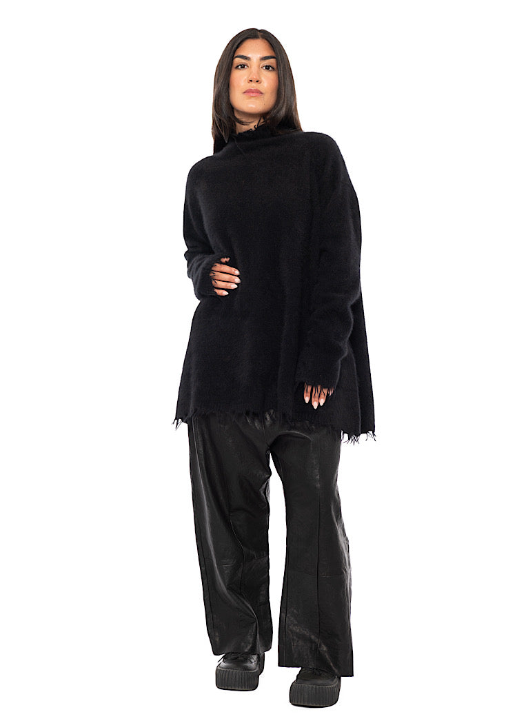 OVERSIZED FOX WOOL SILK KNITTED TUNIC