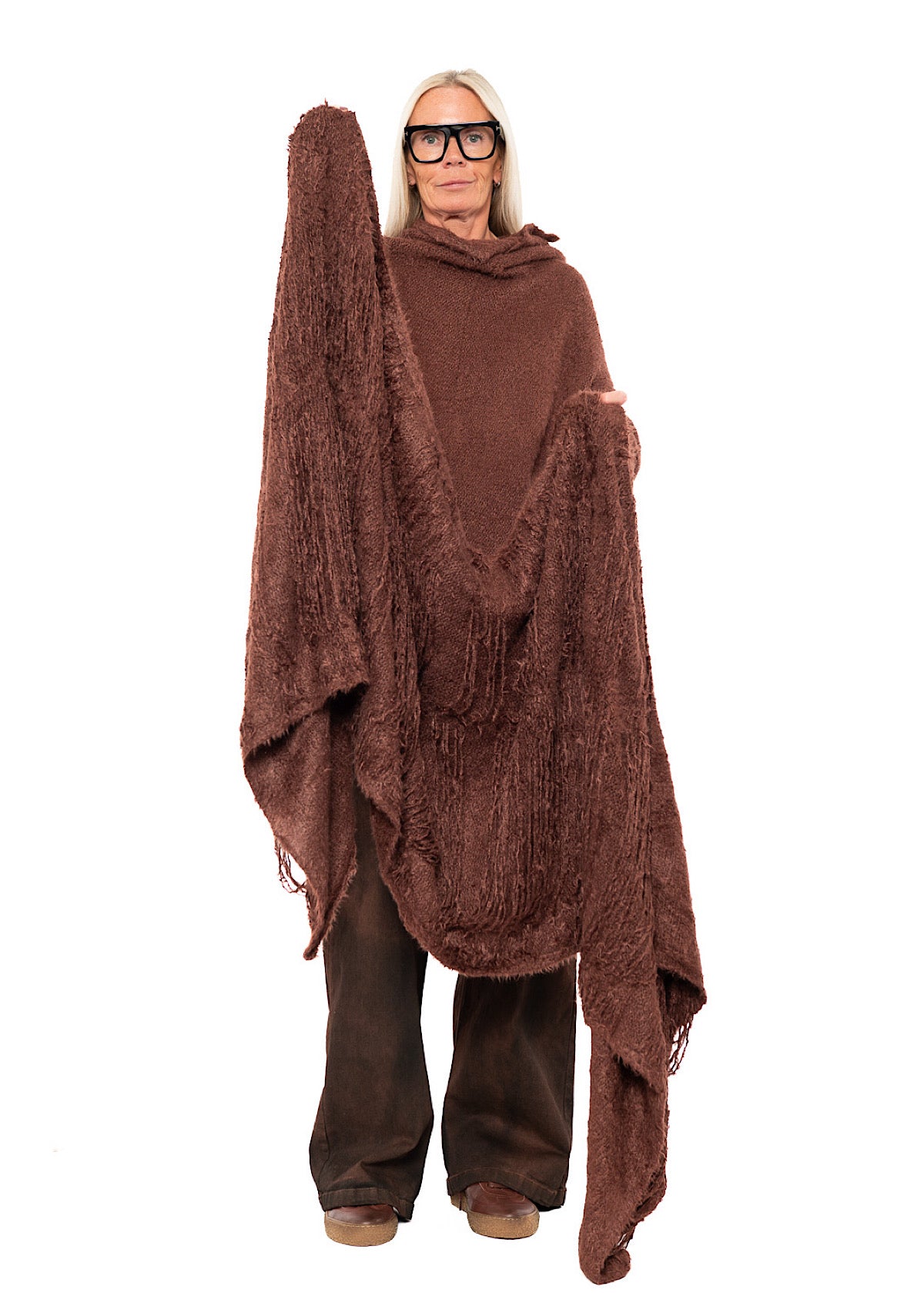 LADDERED SILK KNIT SCARF