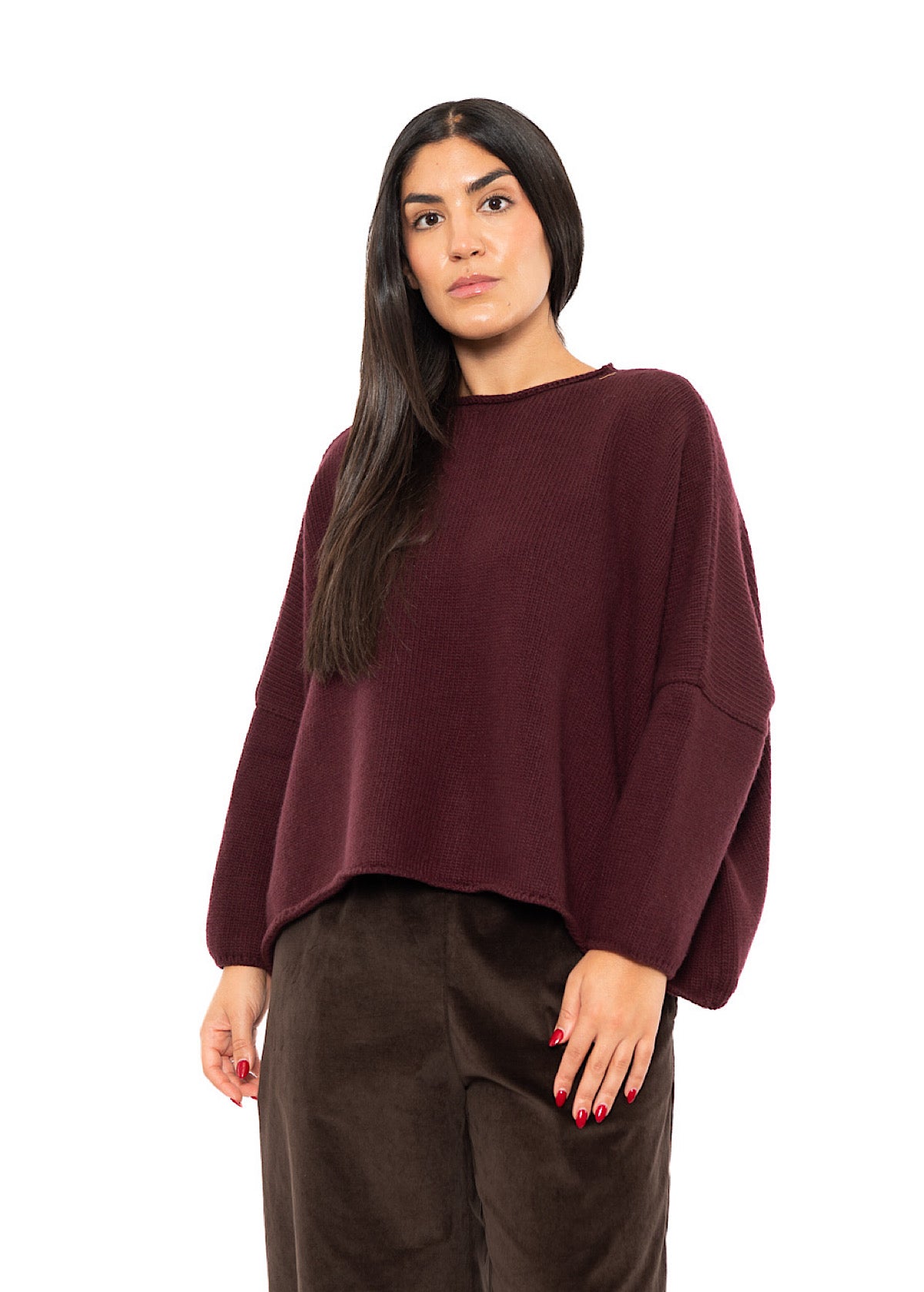 CROPPED CASHMERE BLEND FAUSTA PULLOVER