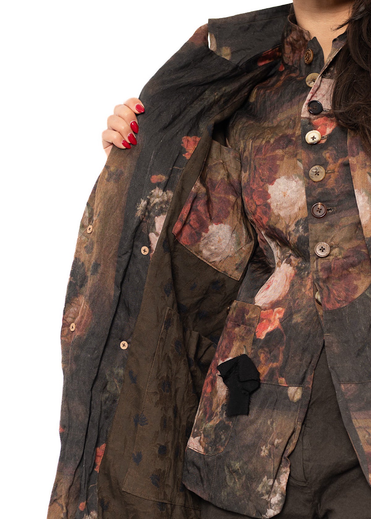 FLORAL PRINT OVERSIZED COAT