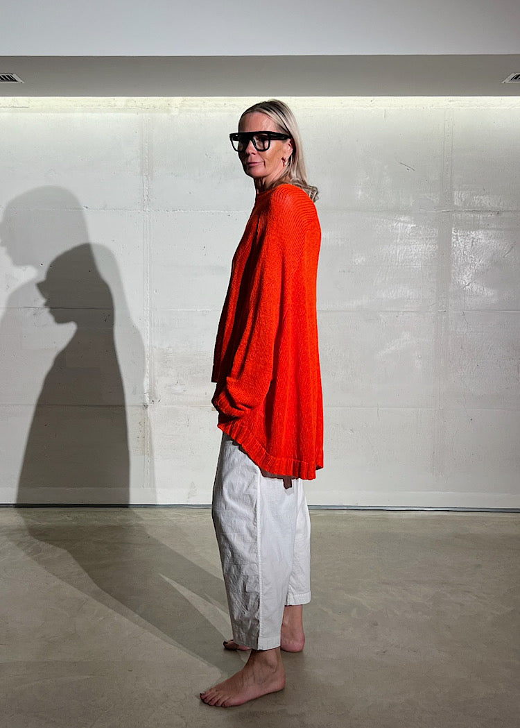 PRE-ORDER RUNDHOLZ DIP PULLOVER *GREIGE* (Shown in MANDARINE)