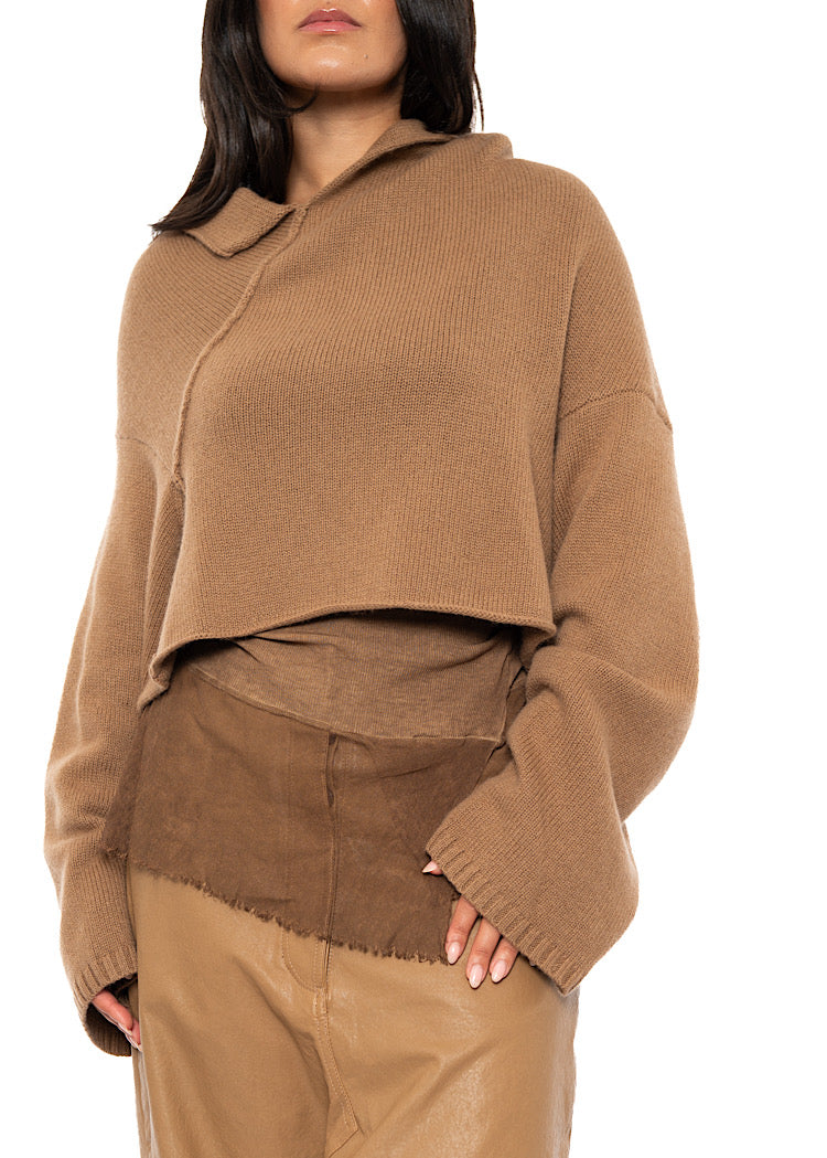 CROPPED MERINO YAK PULLOVER