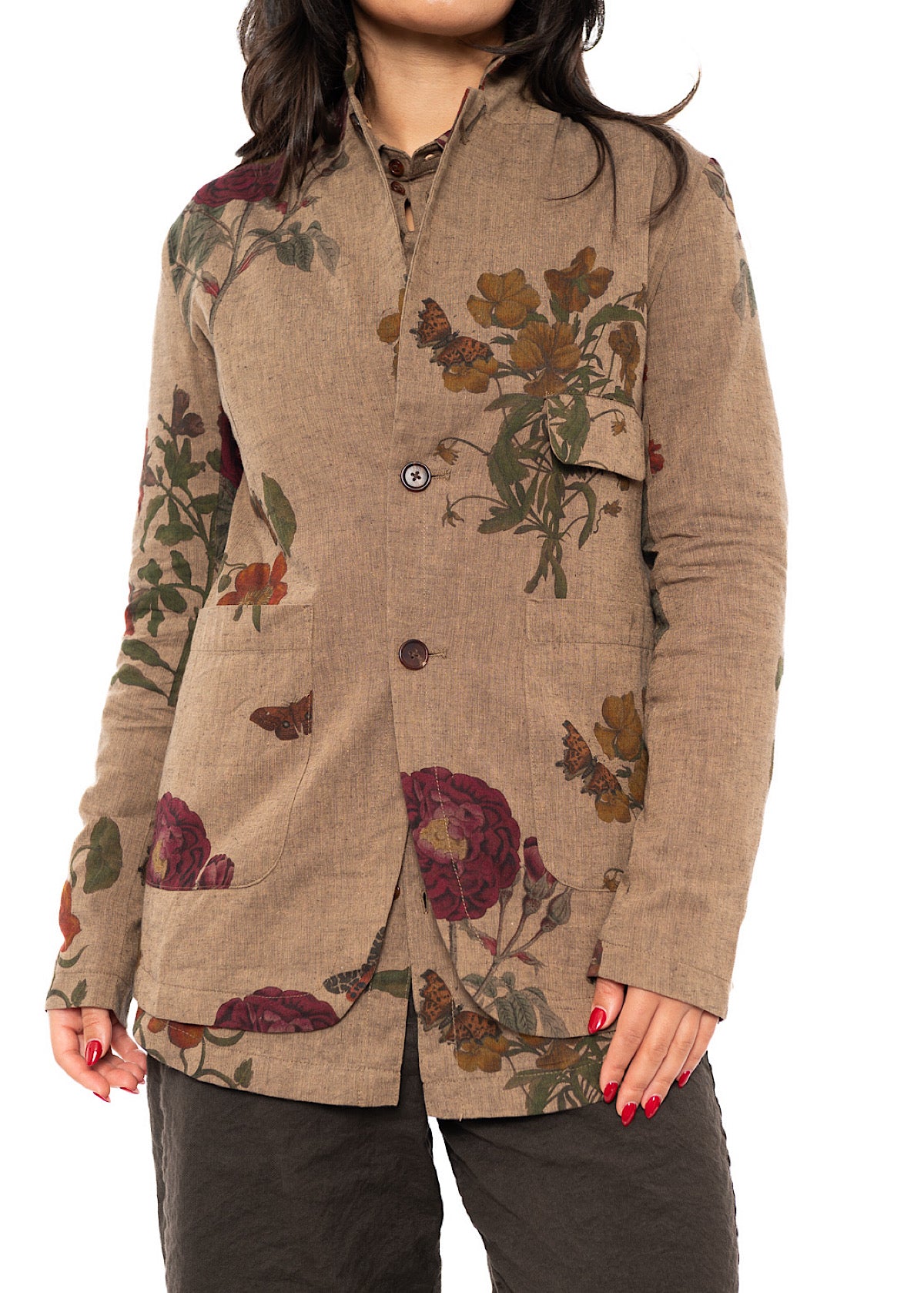 BOTANICAL PRINT TAILORED JACKET