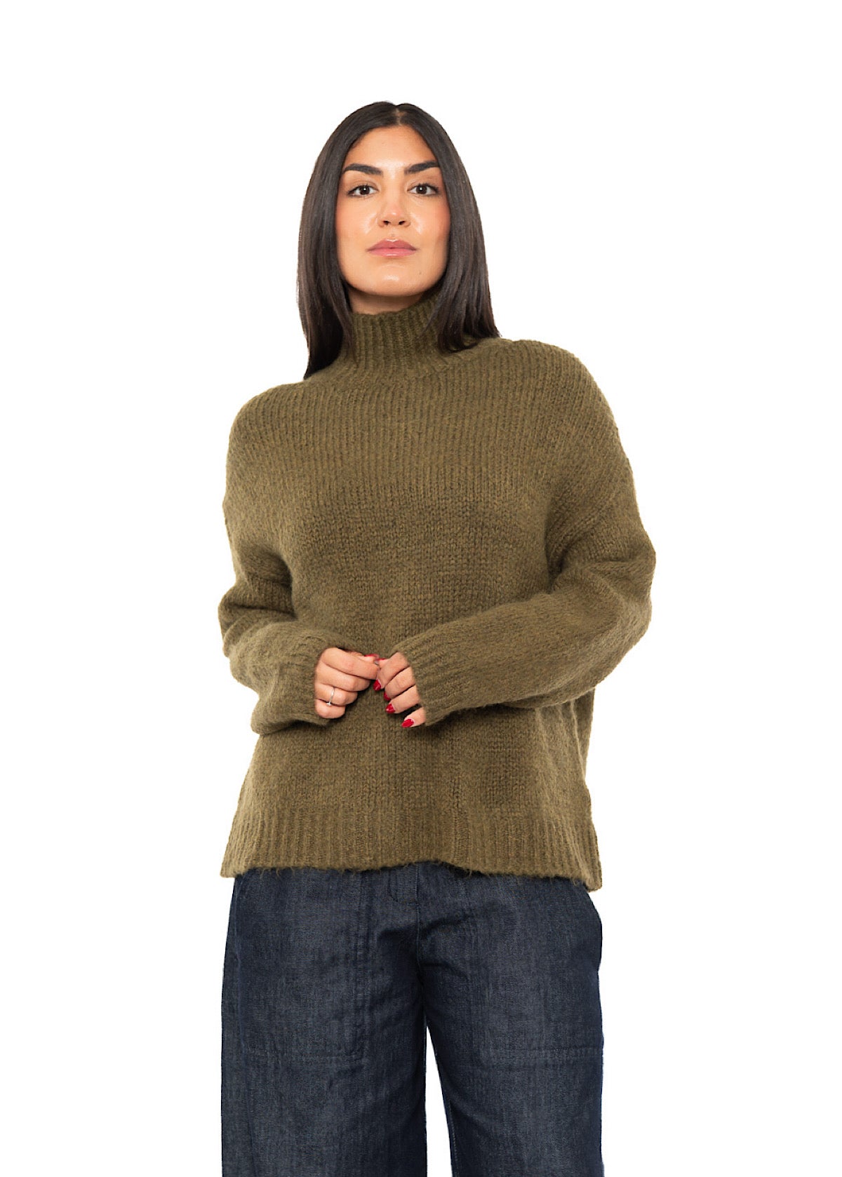 RELAXED HIGH NECKLINE PULLOVER