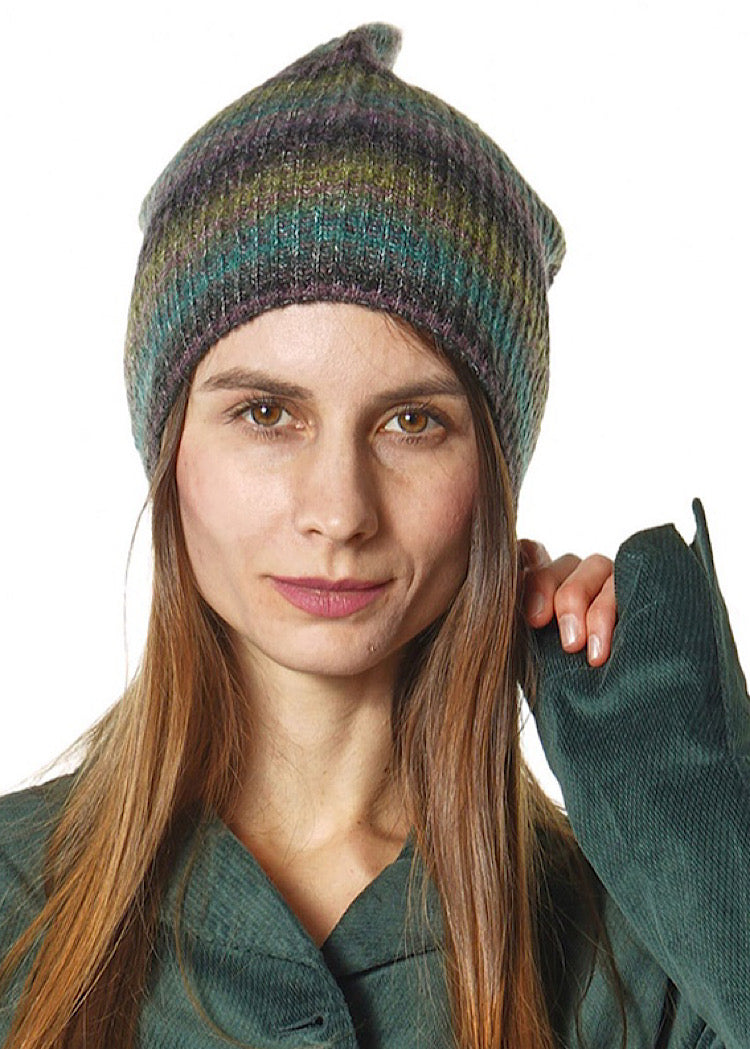MULTICOLOUR STRIPE KNITTED BEANIE