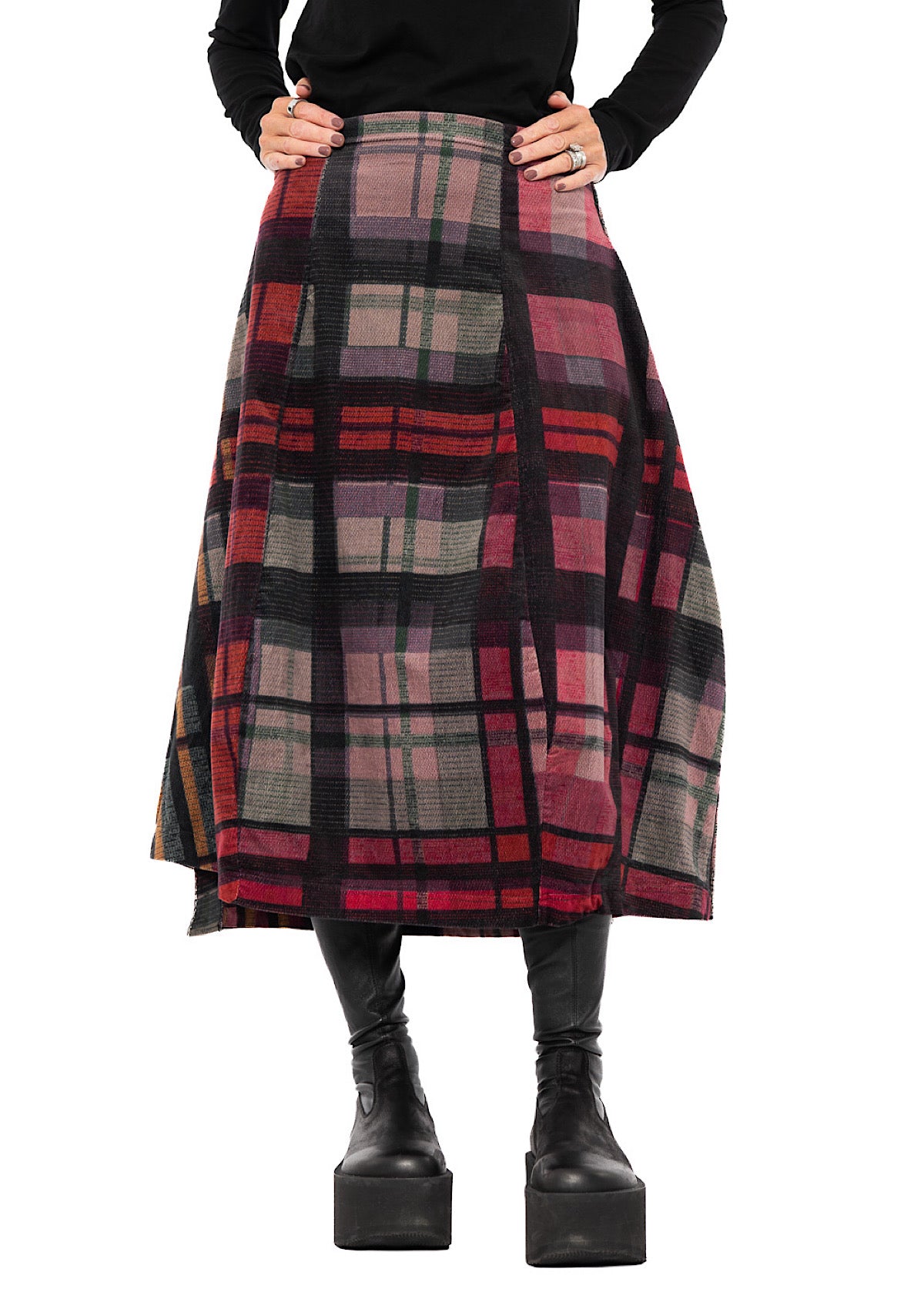 HERITAGE CHECK BALLOON SKIRT