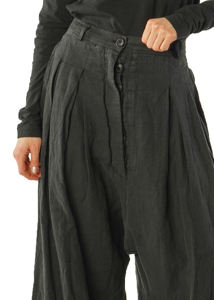 WINTER LINEN WIDE-LEG TROUSER *CRY CLOUD* (Shown in BLACK)