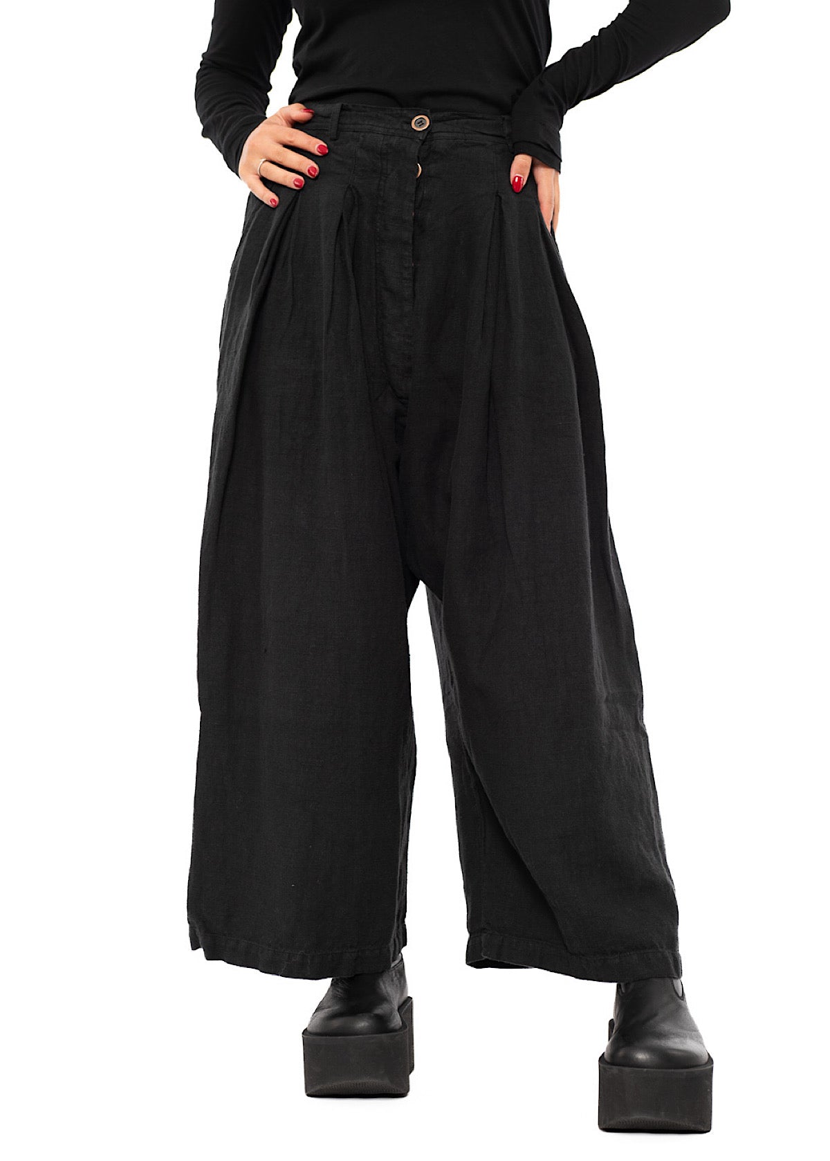 WINTER LINEN WIDE-LEG TROUSER