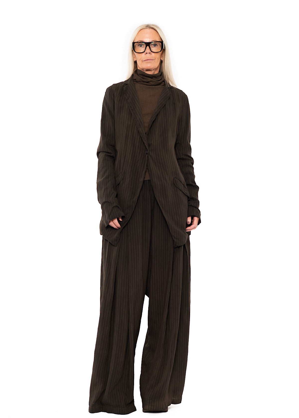 FLUID PINSTRIPE LONGLINE JACKET