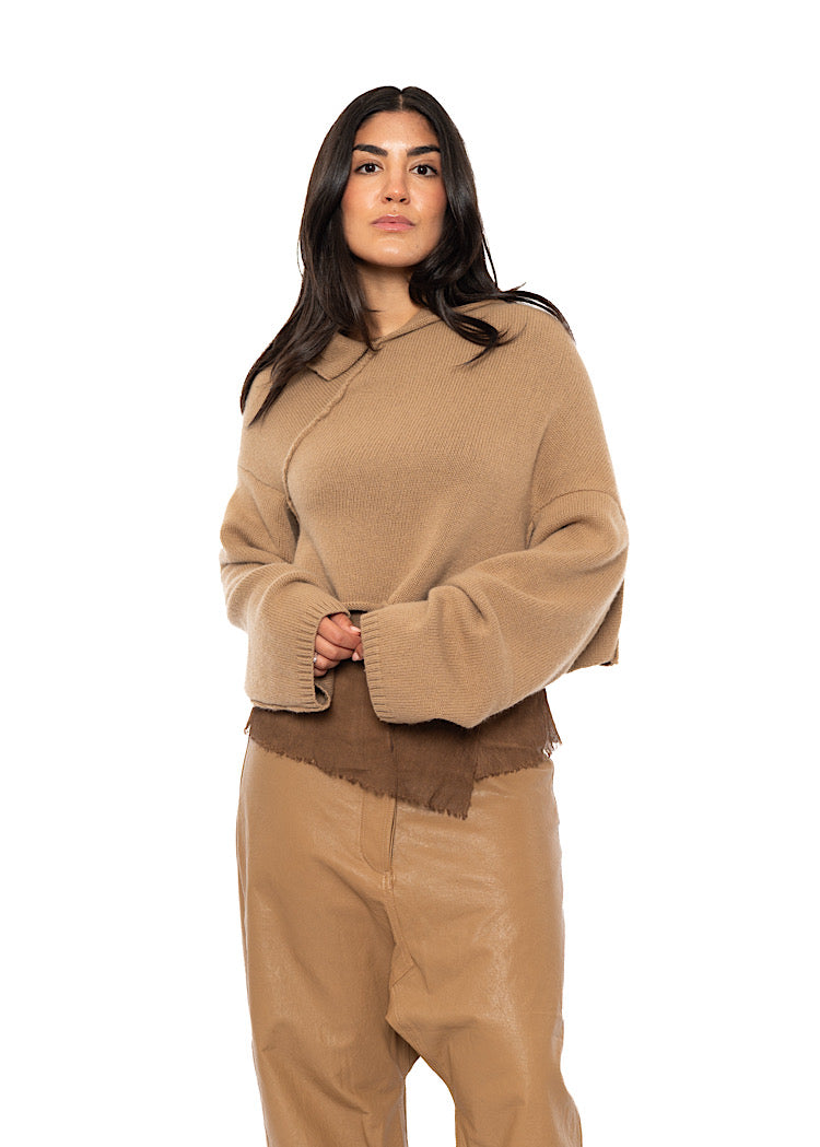 CROPPED MERINO YAK PULLOVER