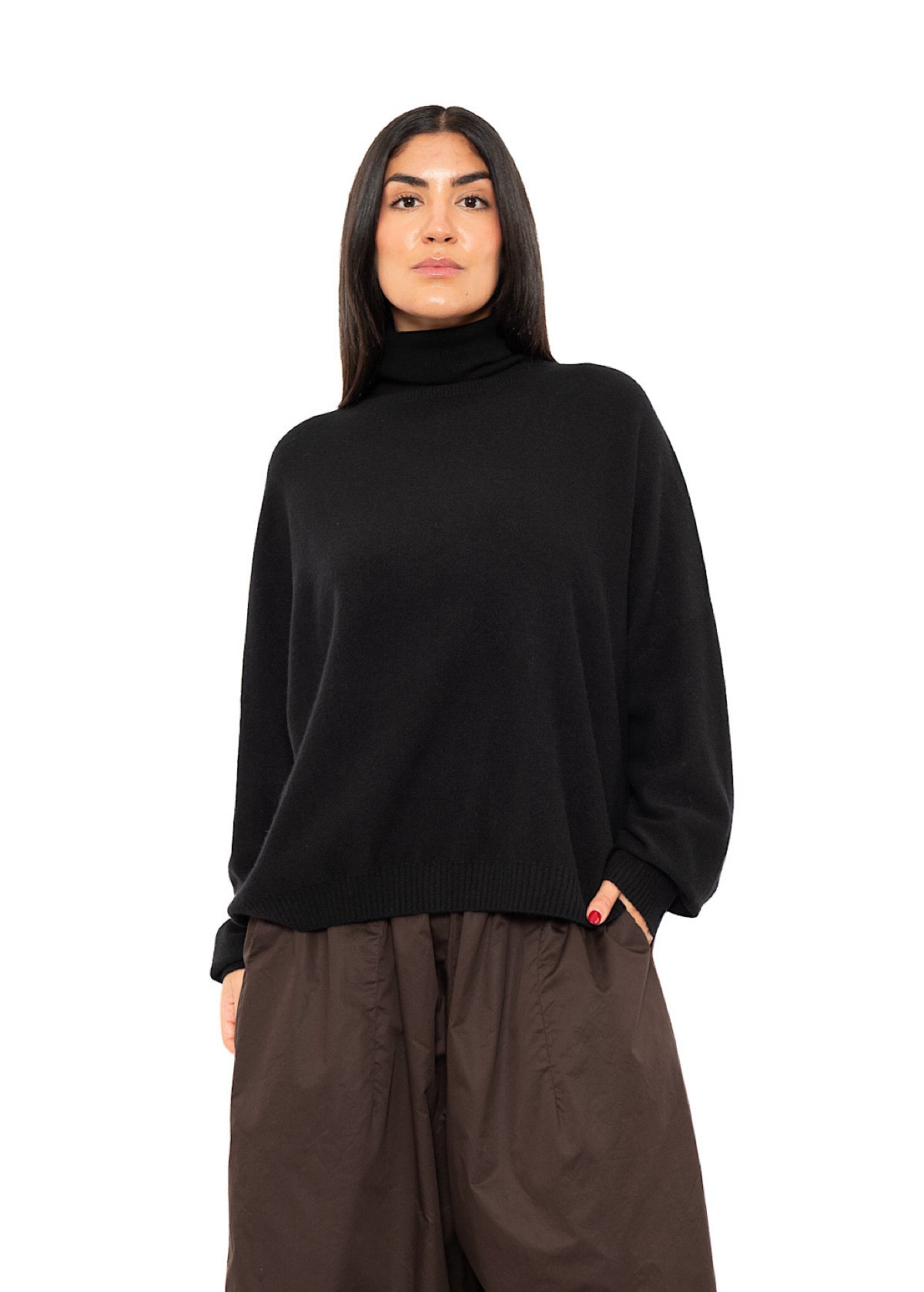 ROLL NECK CASHMERE PULLOVER
