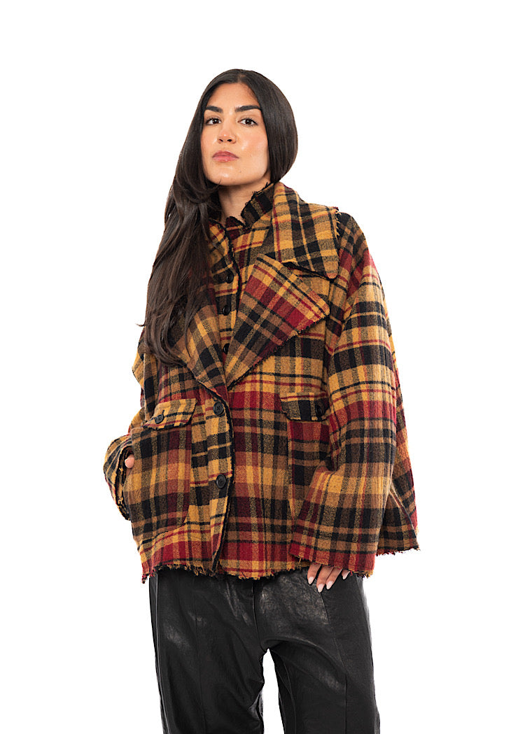 OVERSIZED CHECK WOOL JACKET