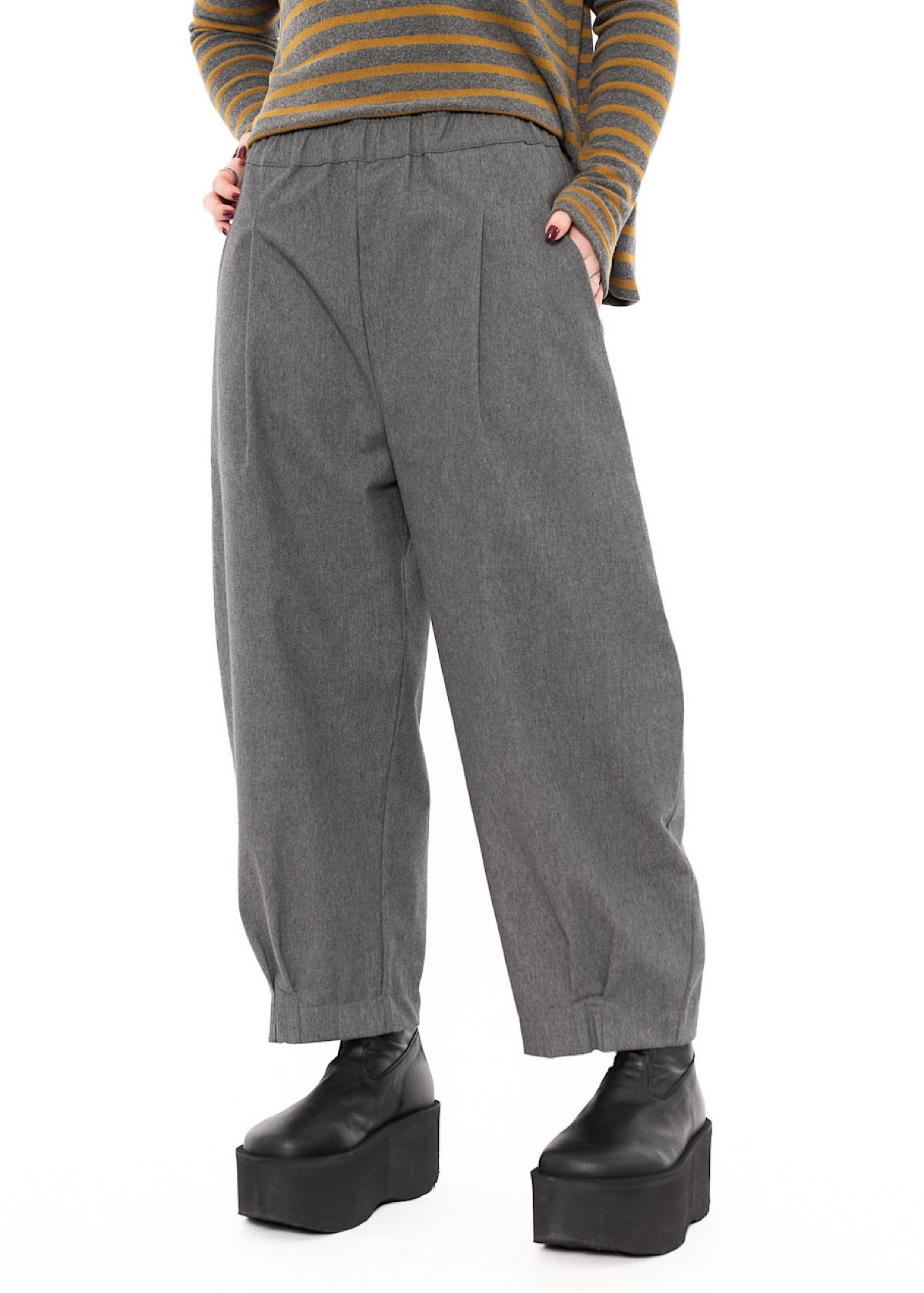 STRUCTURED COTTON-MIX BIANCO D TROUSER
