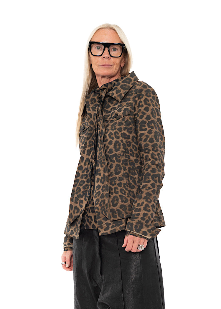 LEOPARD PRINT STRETCH JACKET