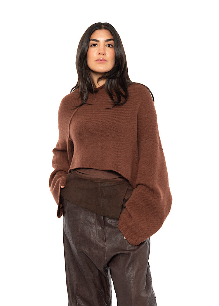 CROPPED MERINO YAK PULLOVER
