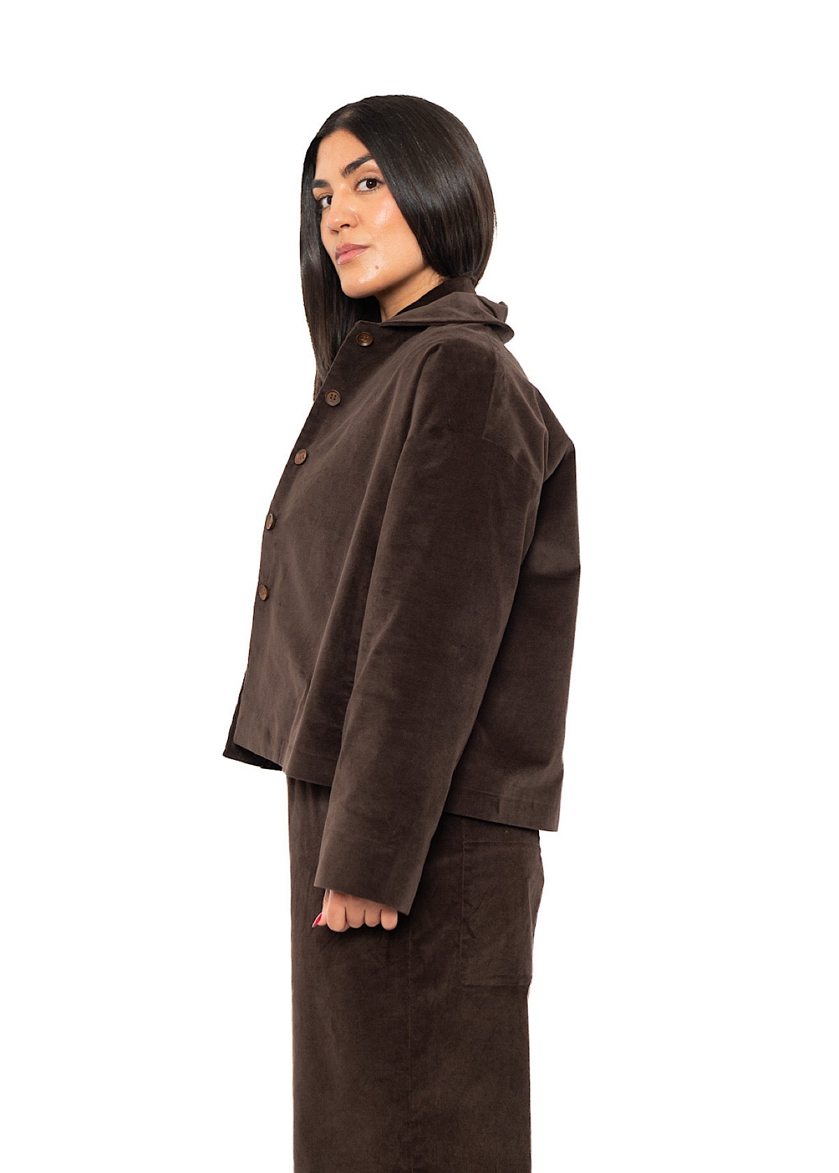 BOXY VELVET FLORA JACKET