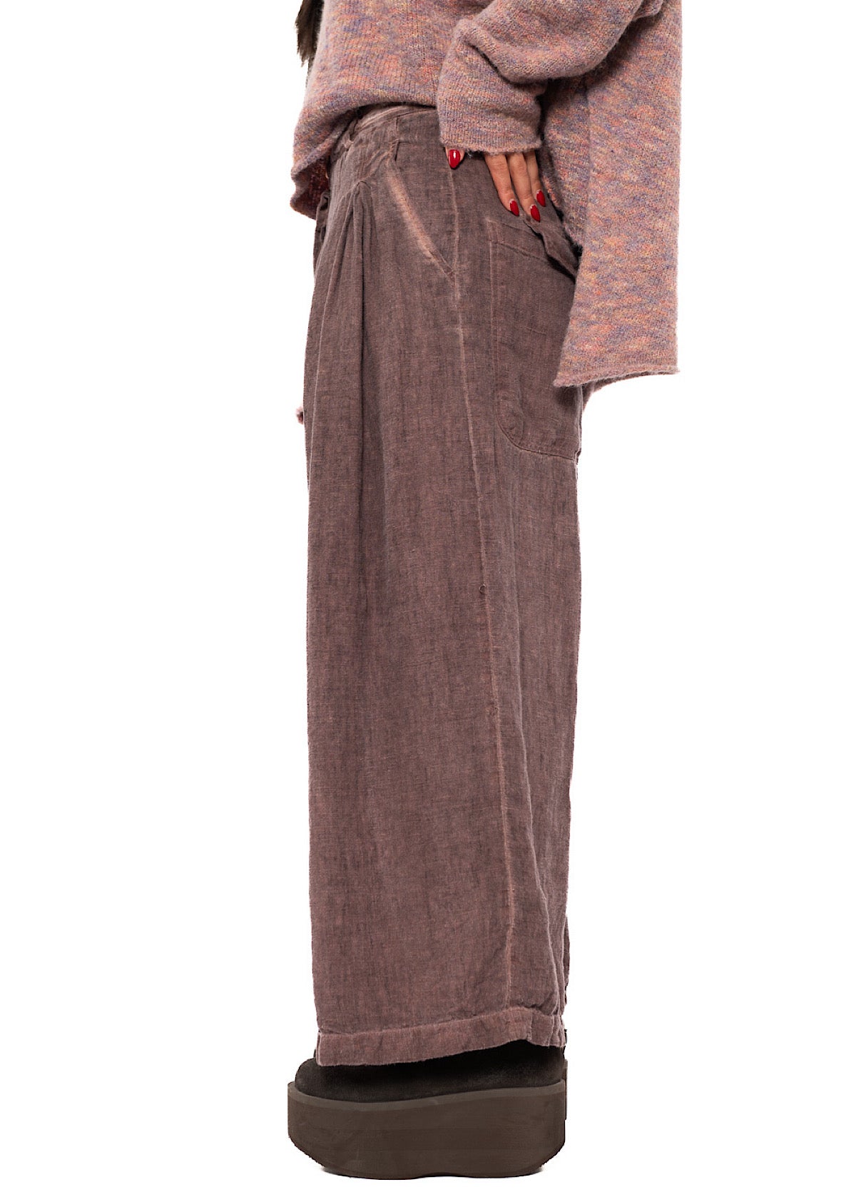 WINTER LINEN WIDE-LEG TROUSER