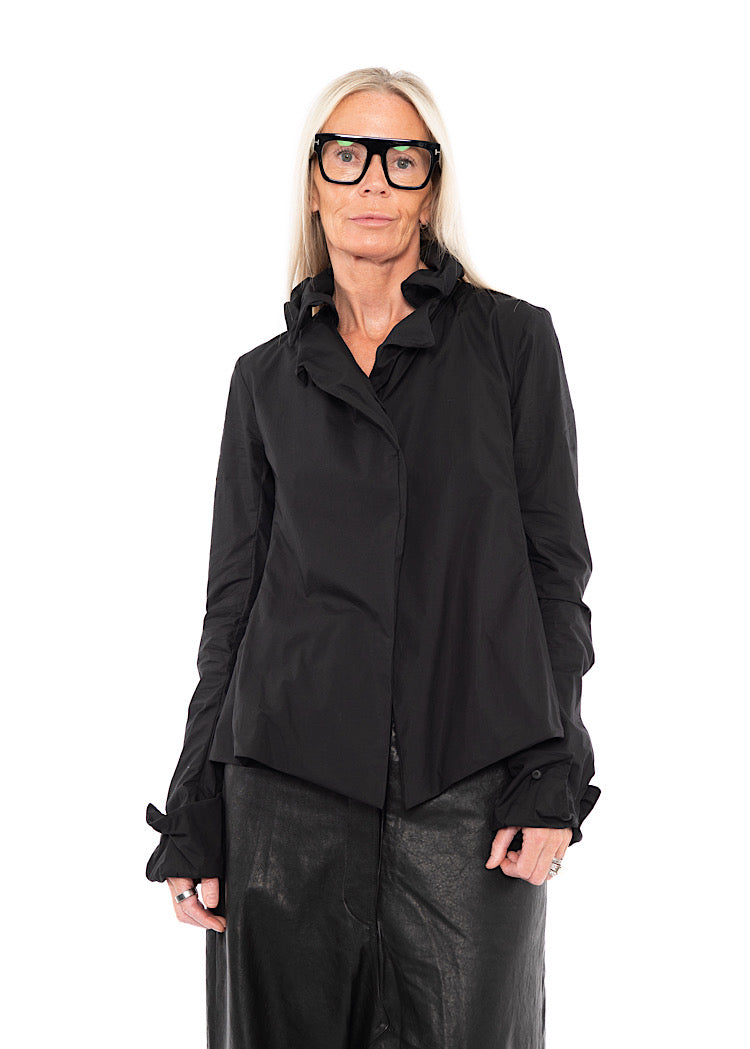 WIRED RUFFLE COTTON SHIRT