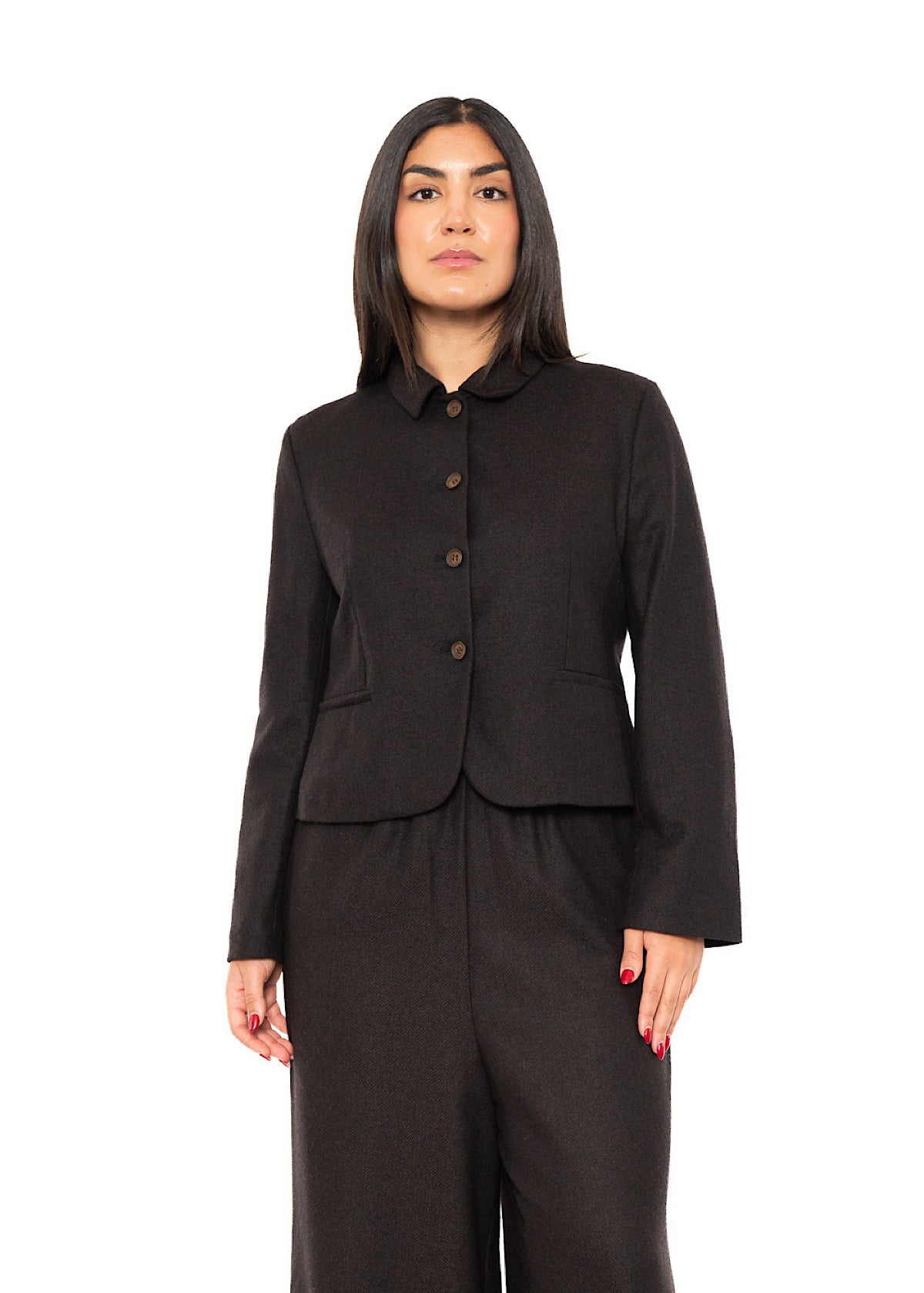 CROPPED HERRINGBONE GINNY JACKET