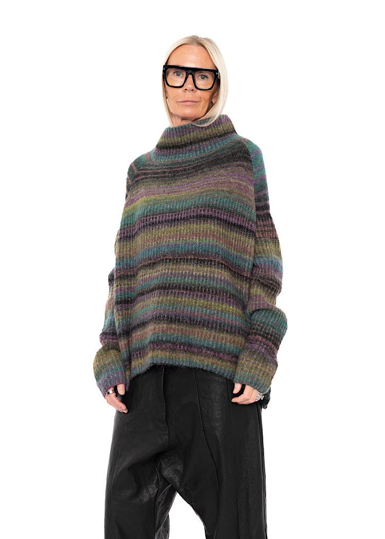 MULTICOLOUR STRIPE KNITTED PULLOVER
