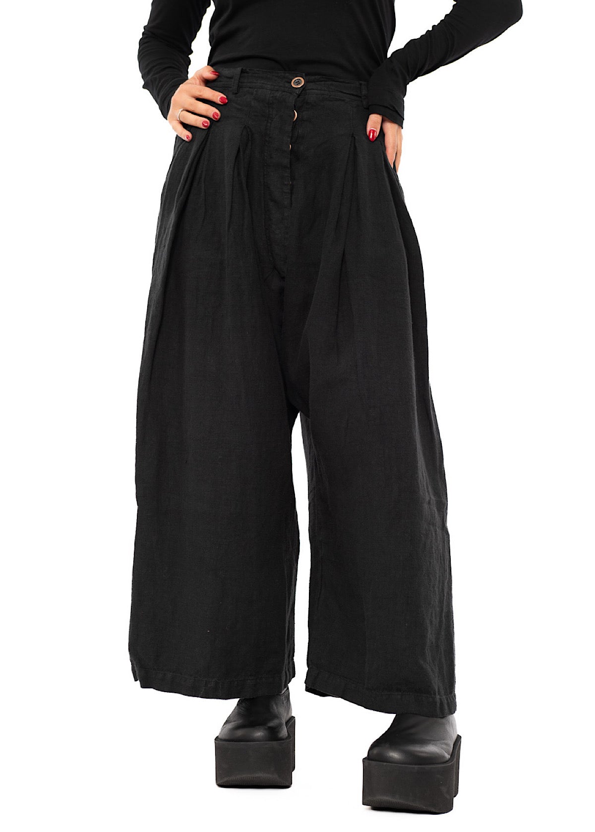WINTER LINEN WIDE-LEG TROUSER