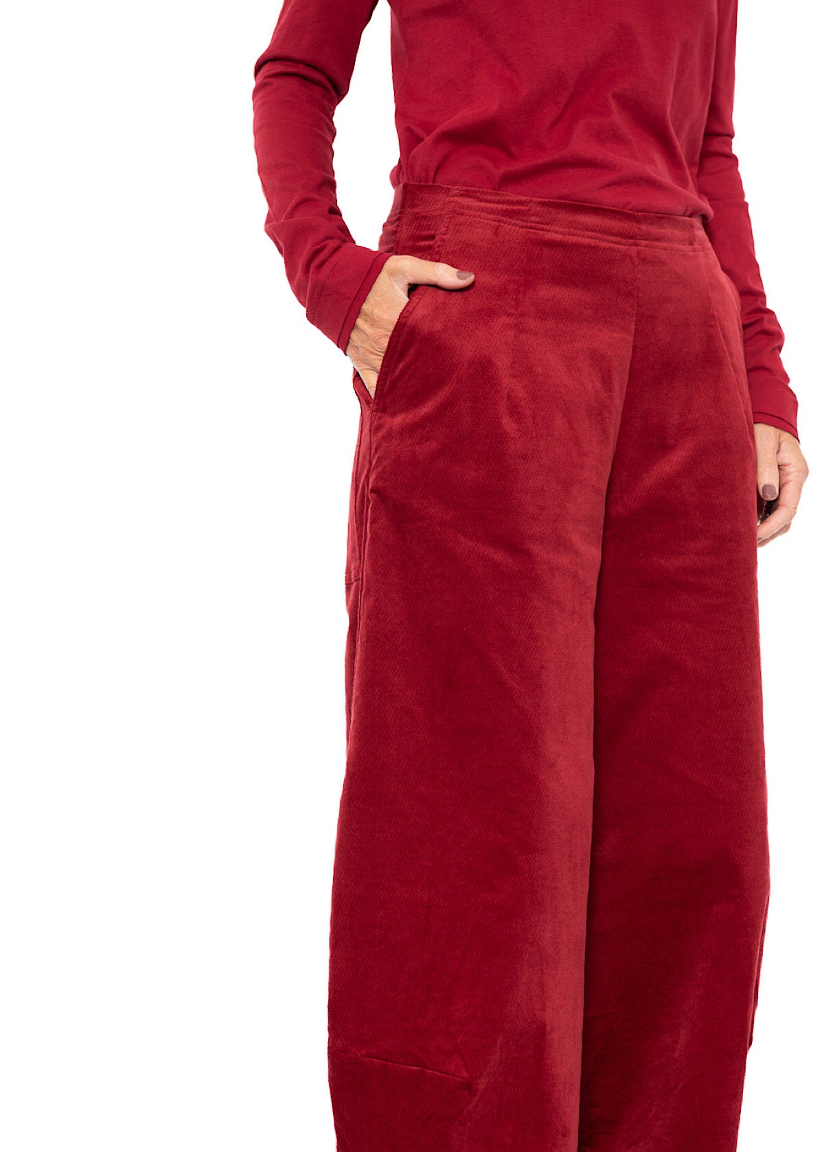 STRETCH-VELVET BALLOON TROUSER