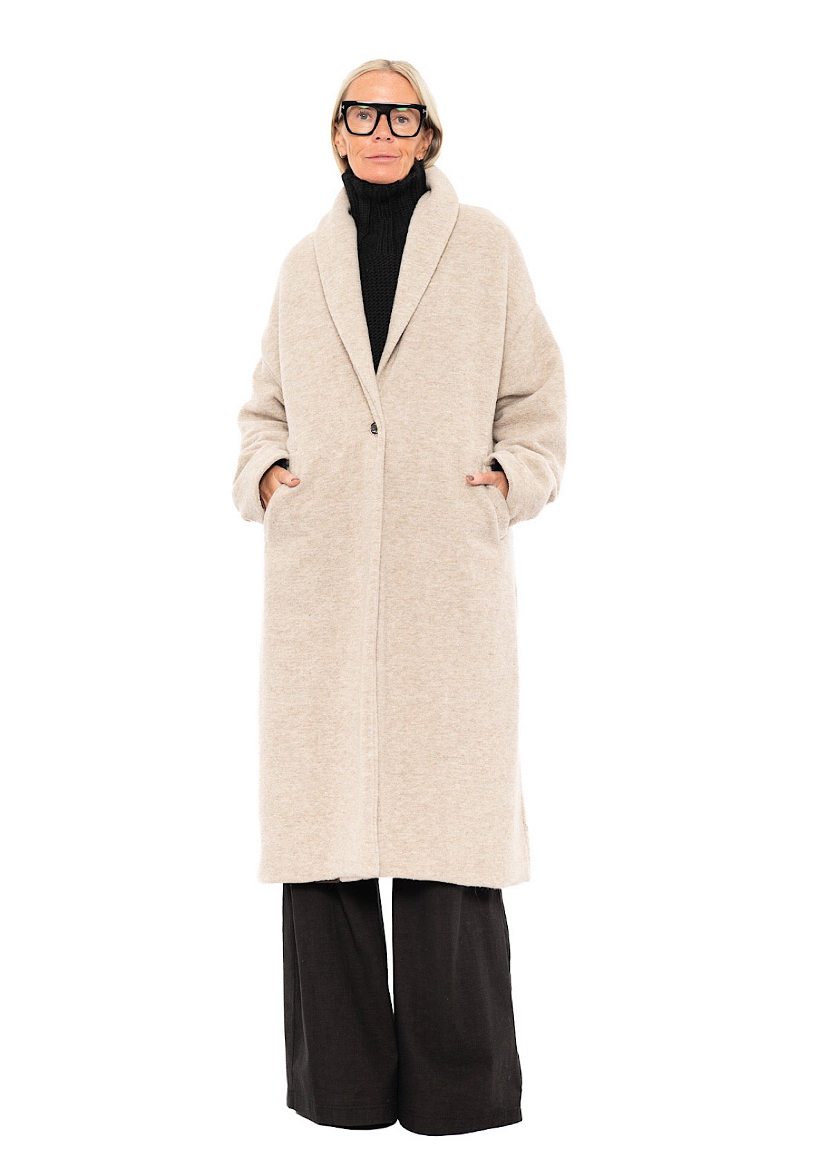 WOOL-BLEND COAT WITH SCARF